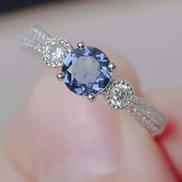 Simple New Navy Blue Ring