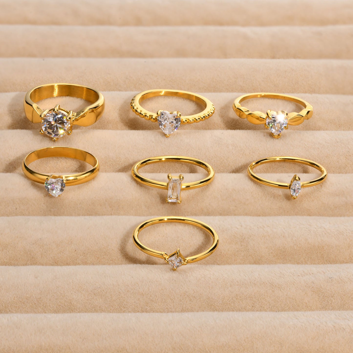 Zircon Gold Ring For Women