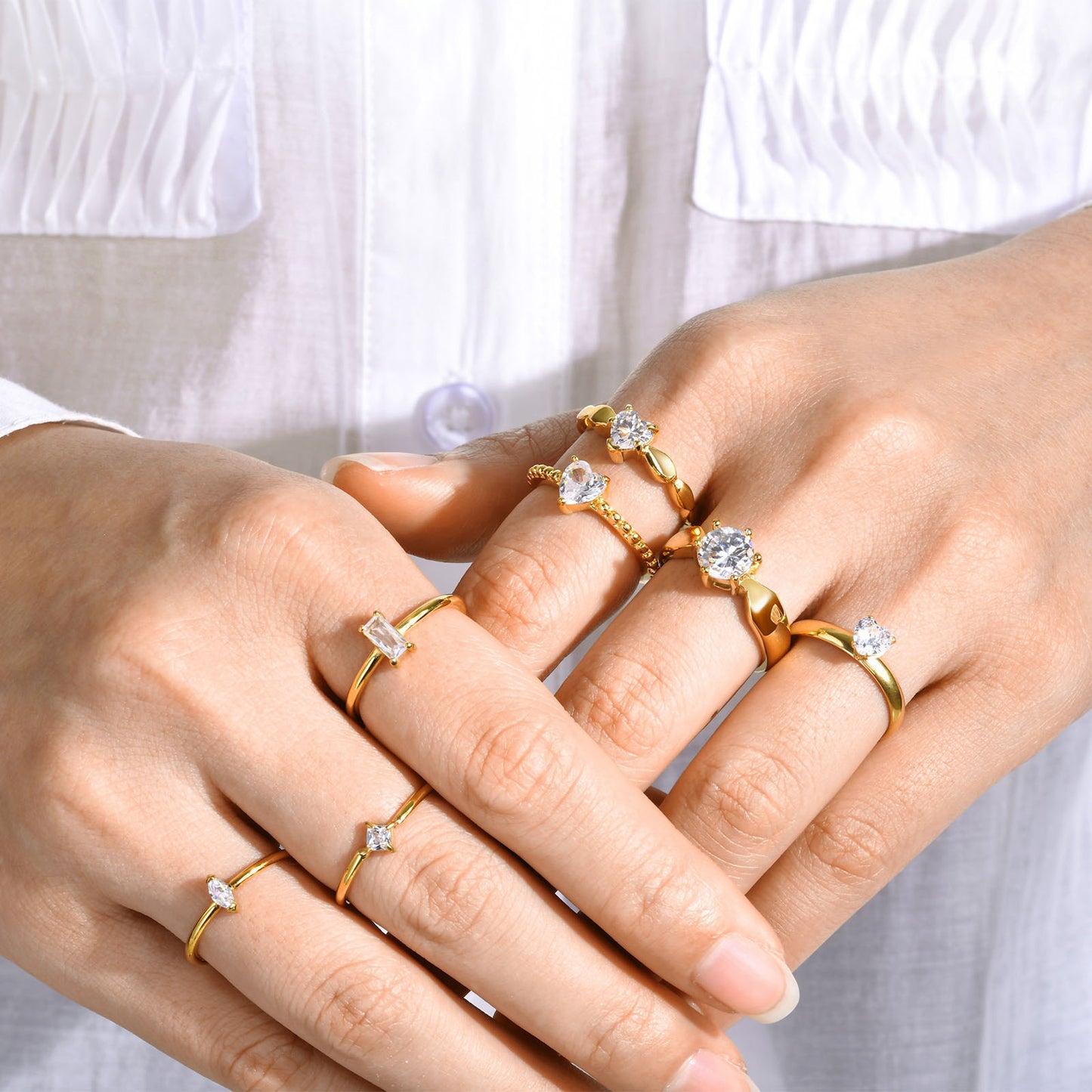 Zircon Gold Ring For Women