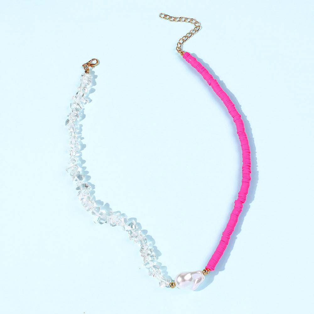 Artificial Crystal Pearl Woven Necklace