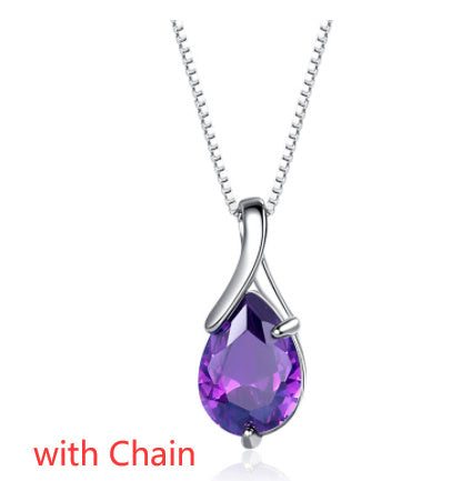 Sterling Silver S925 Pendant Vintage Amethyst Elegant Women's Jewellery