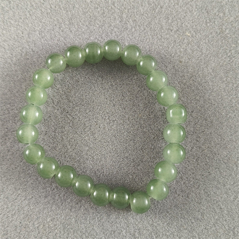 Vintage Artificial Jade Bead Bracelet Acrylic Beaded 8MM