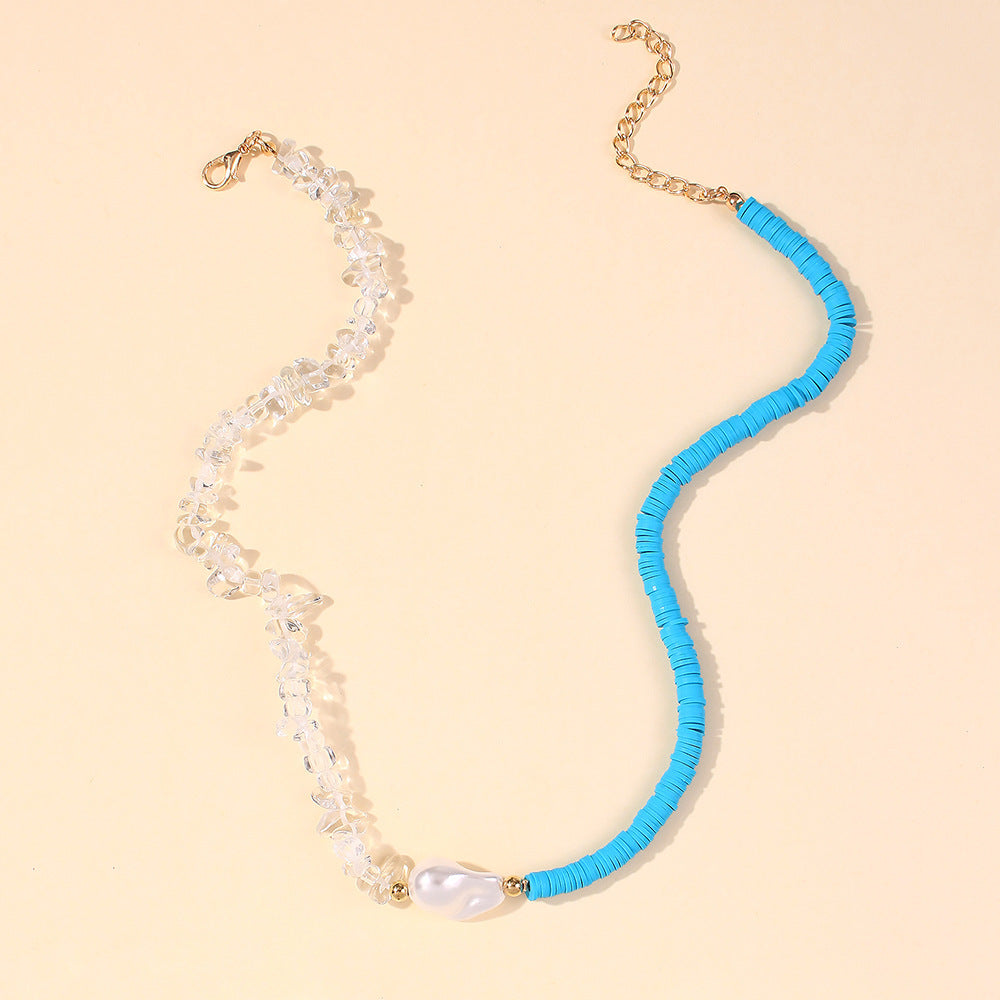 Artificial Crystal Pearl Woven Necklace