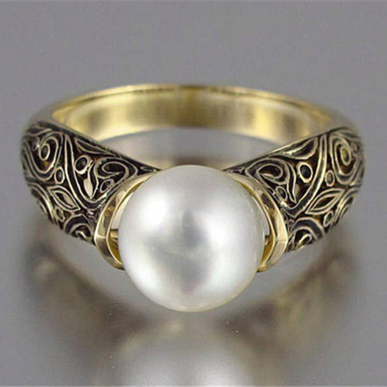 Inlaid artificial ABS pearl ring