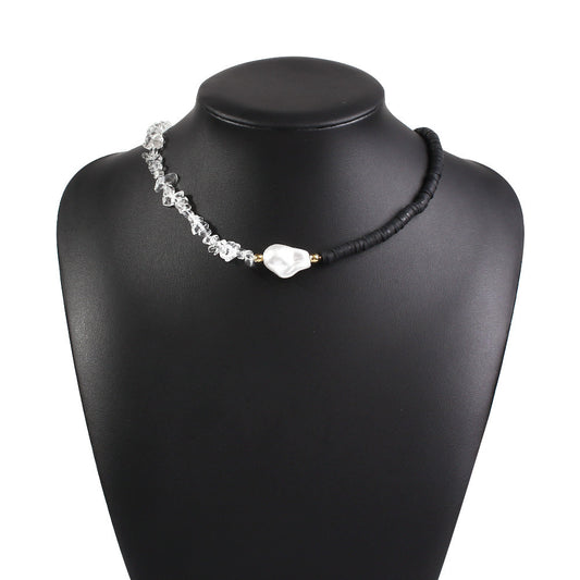 Artificial Crystal Pearl Woven Necklace