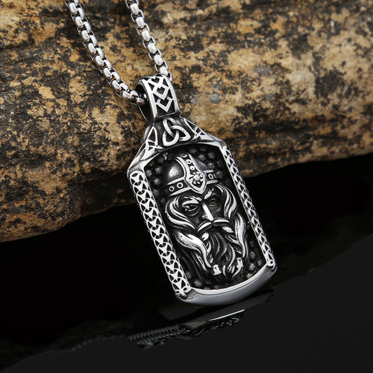 Titanium Steel Irish Pendant Viking Warrior Necklace