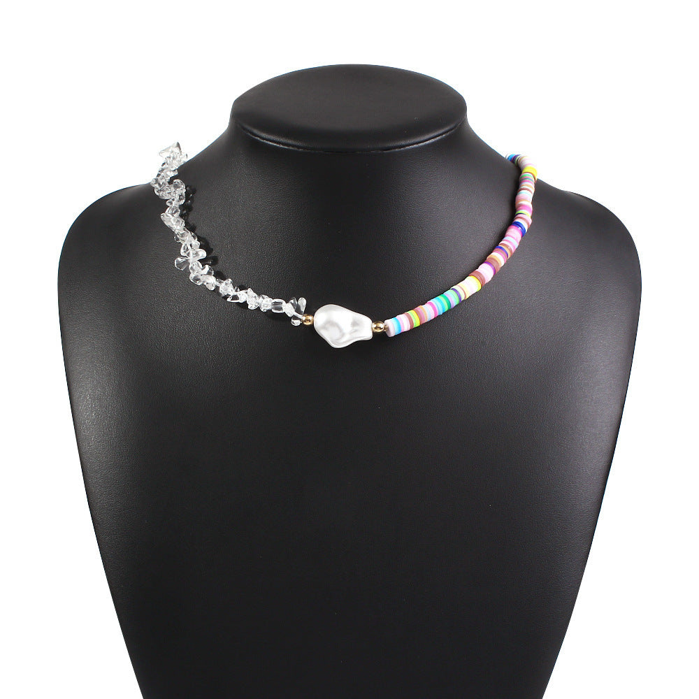 Artificial Crystal Pearl Woven Necklace