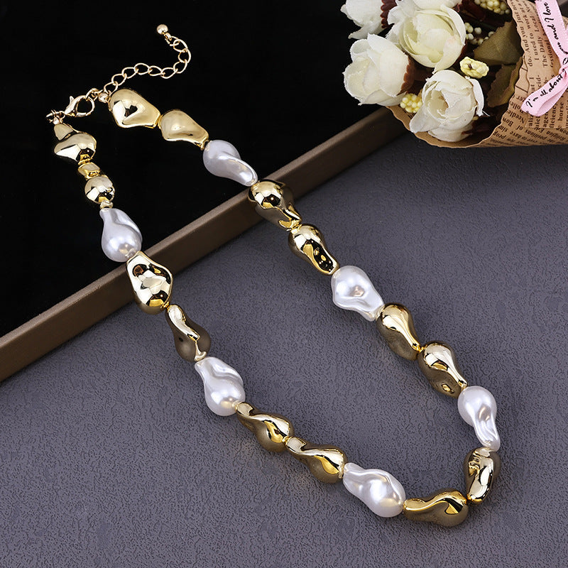 Fashion Trendy Unique Artificial Pearl Clavicle Necklace