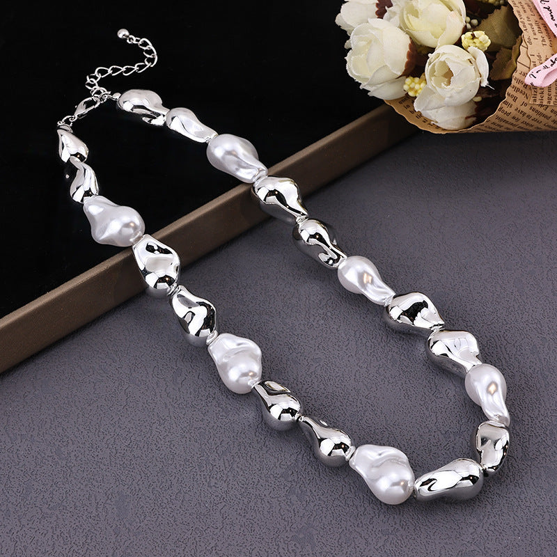 Fashion Trendy Unique Artificial Pearl Clavicle Necklace