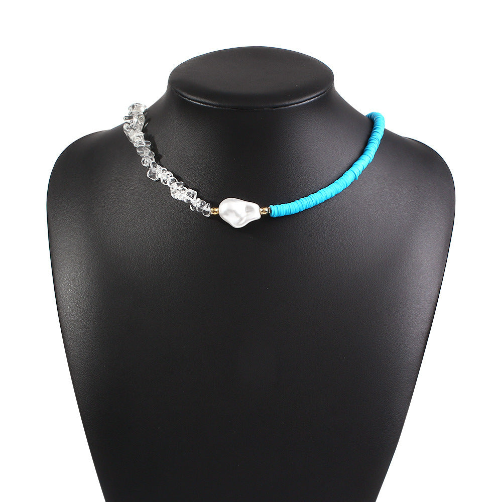 Artificial Crystal Pearl Woven Necklace