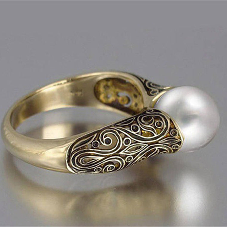 Inlaid artificial ABS pearl ring