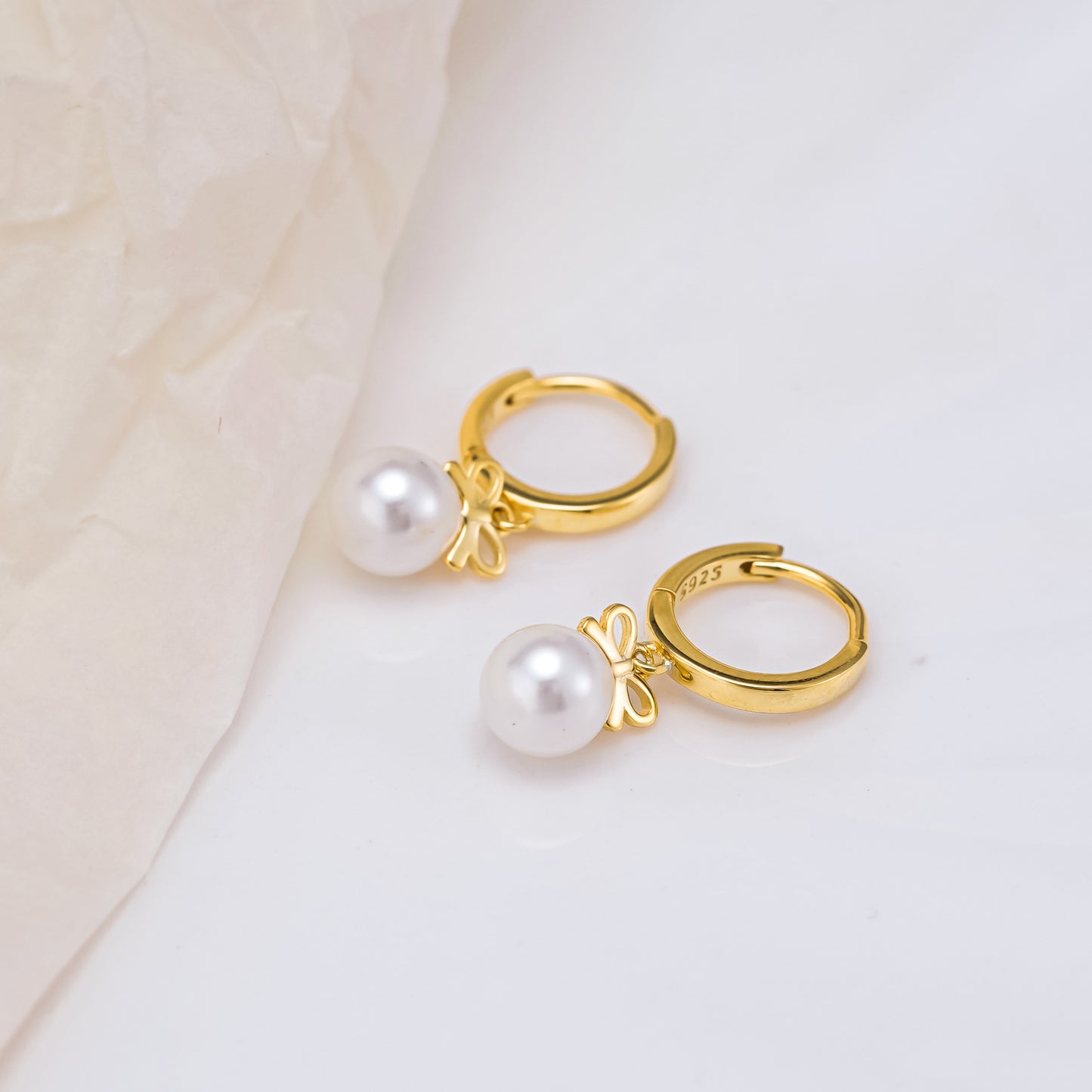 Exquisite Bow Artificial Pearl Earrings