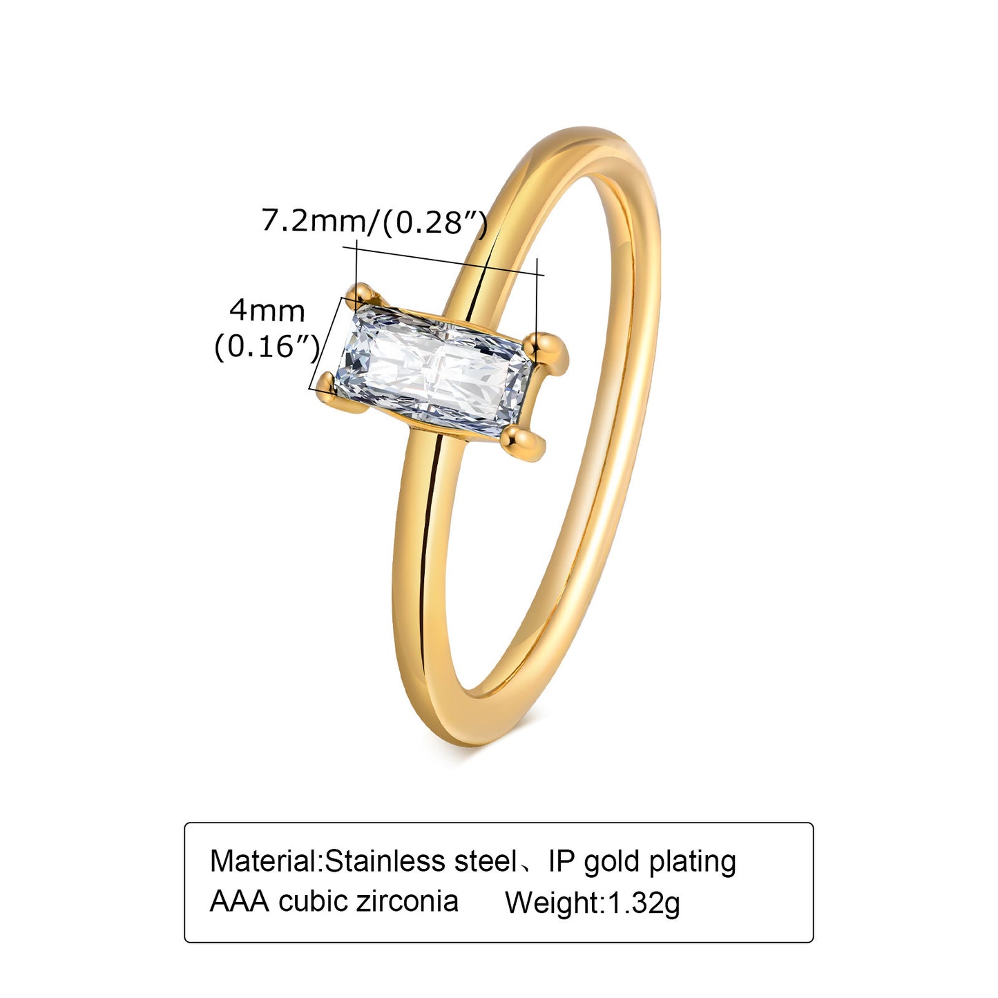 Zircon Gold Ring For Women