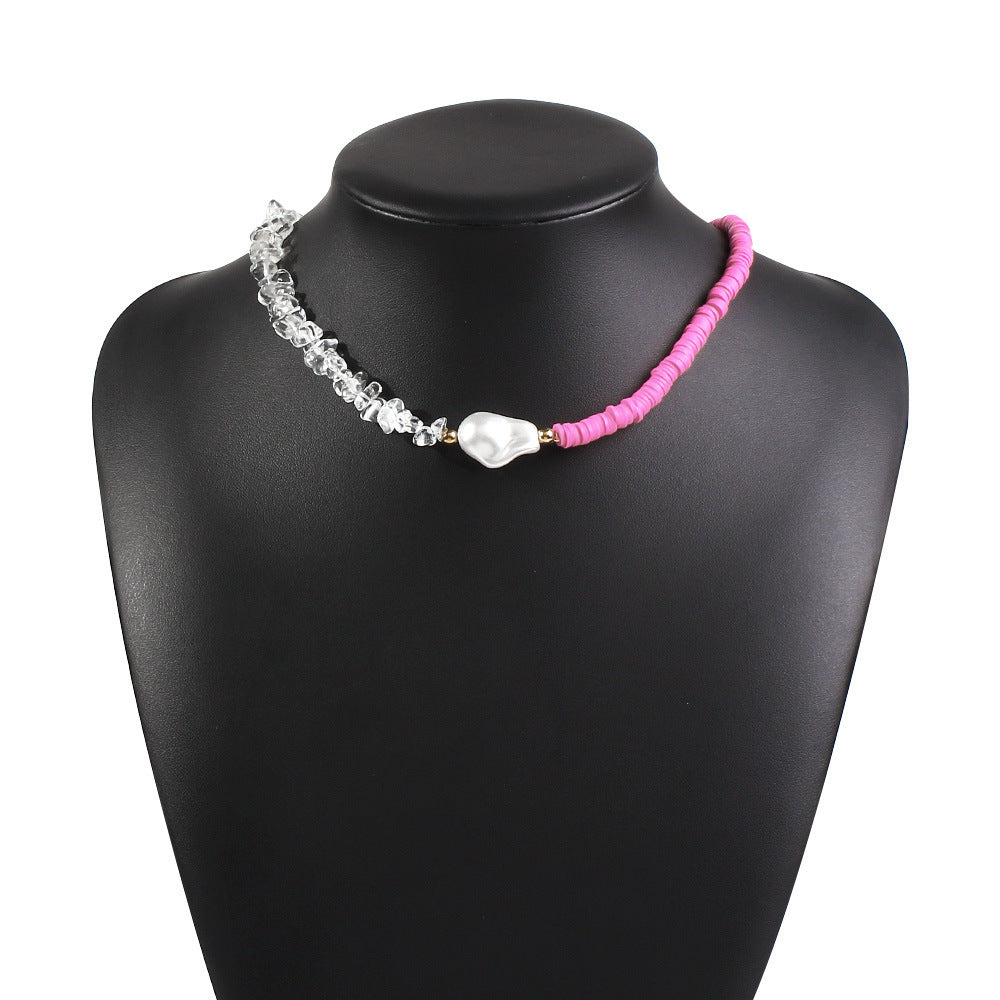 Artificial Crystal Pearl Woven Necklace