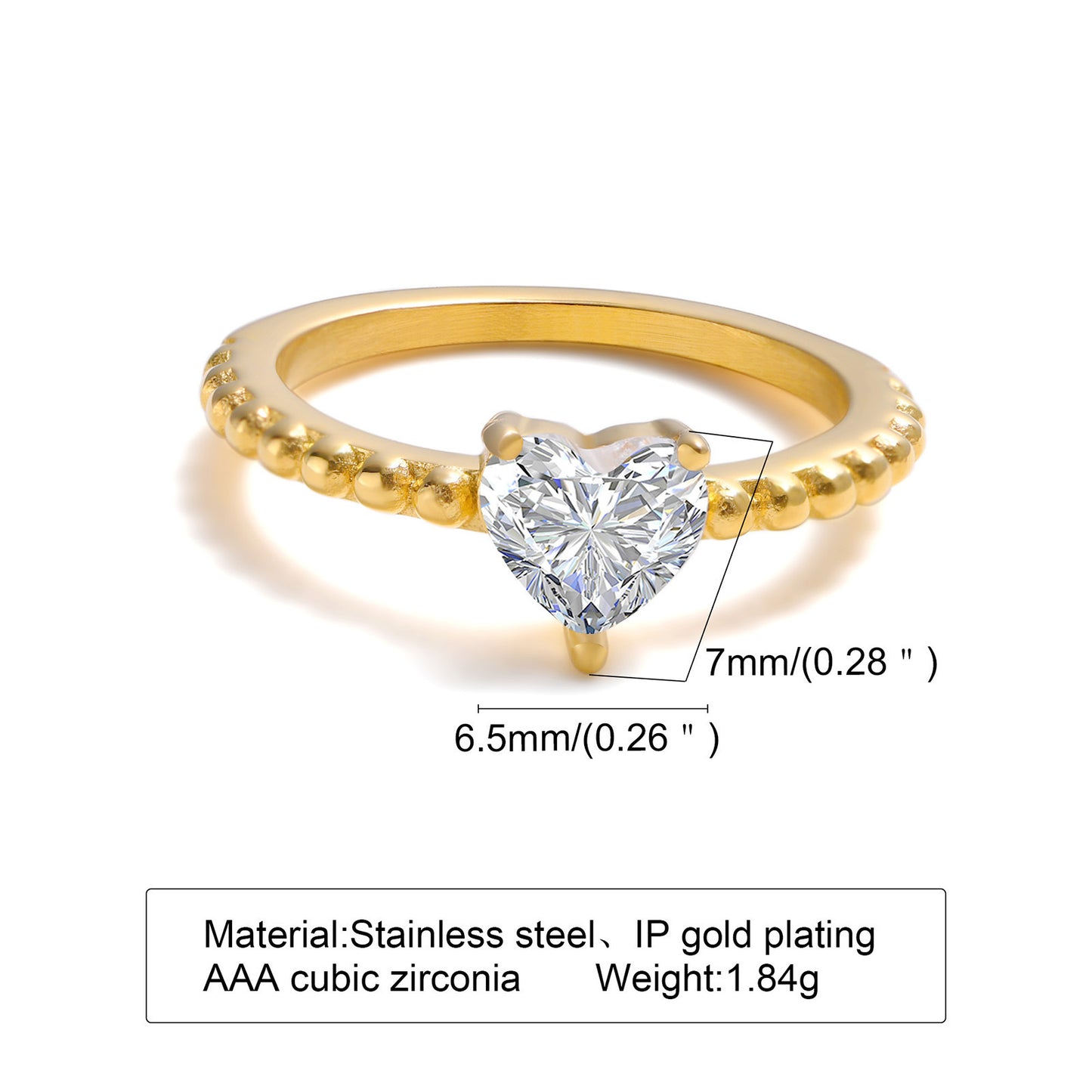 Zircon Gold Ring For Women