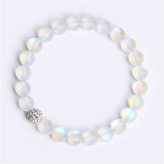 Frosted Purple Artificial Moonstone Bracelet Women