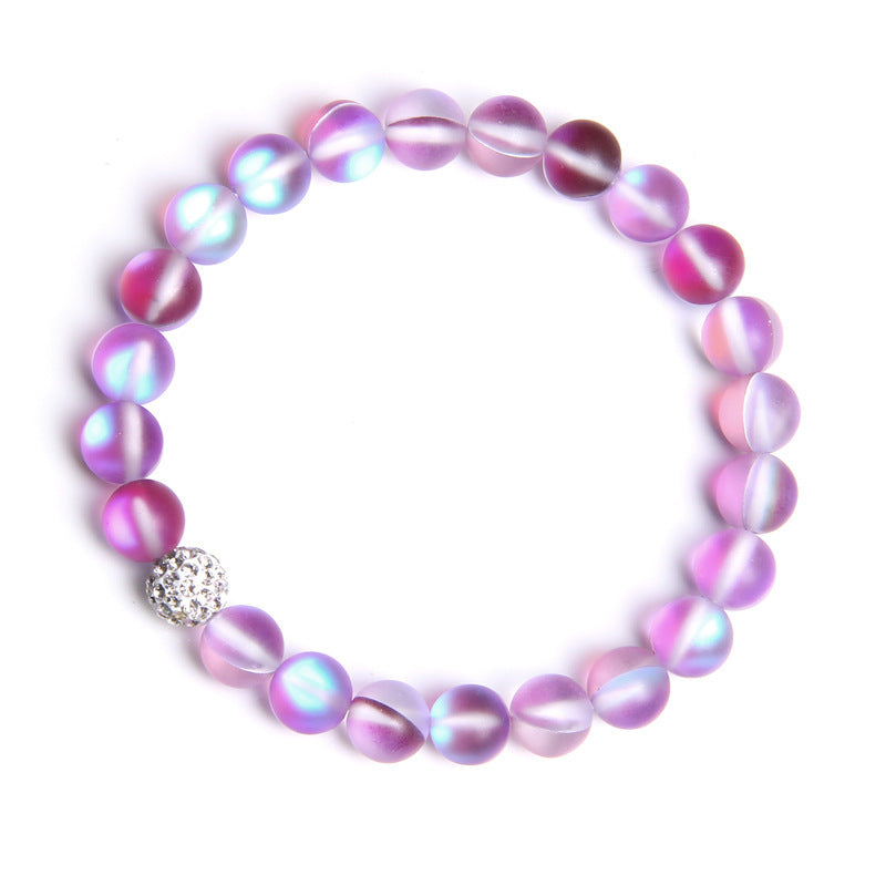 Frosted Purple Artificial Moonstone Bracelet Women