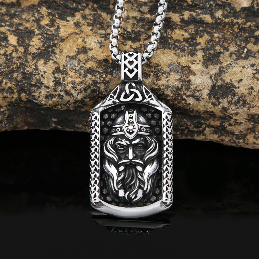 Titanium Steel Irish Pendant Viking Warrior Necklace