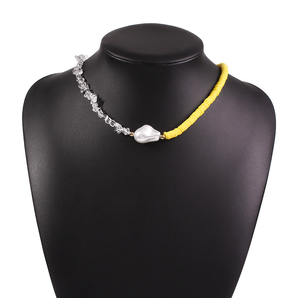 Artificial Crystal Pearl Woven Necklace