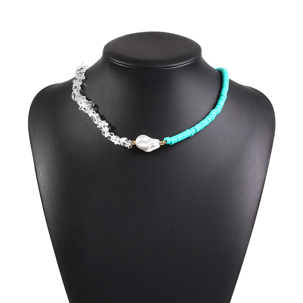 Artificial Crystal Pearl Woven Necklace