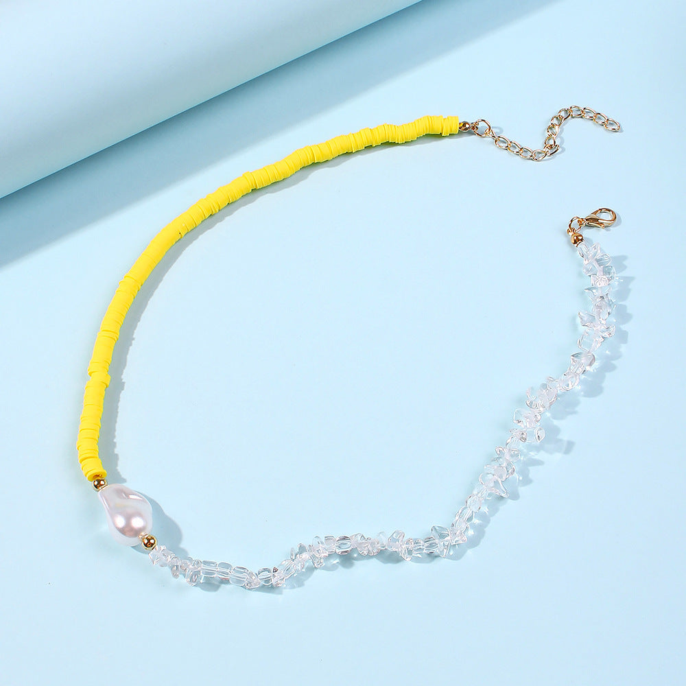 Artificial Crystal Pearl Woven Necklace