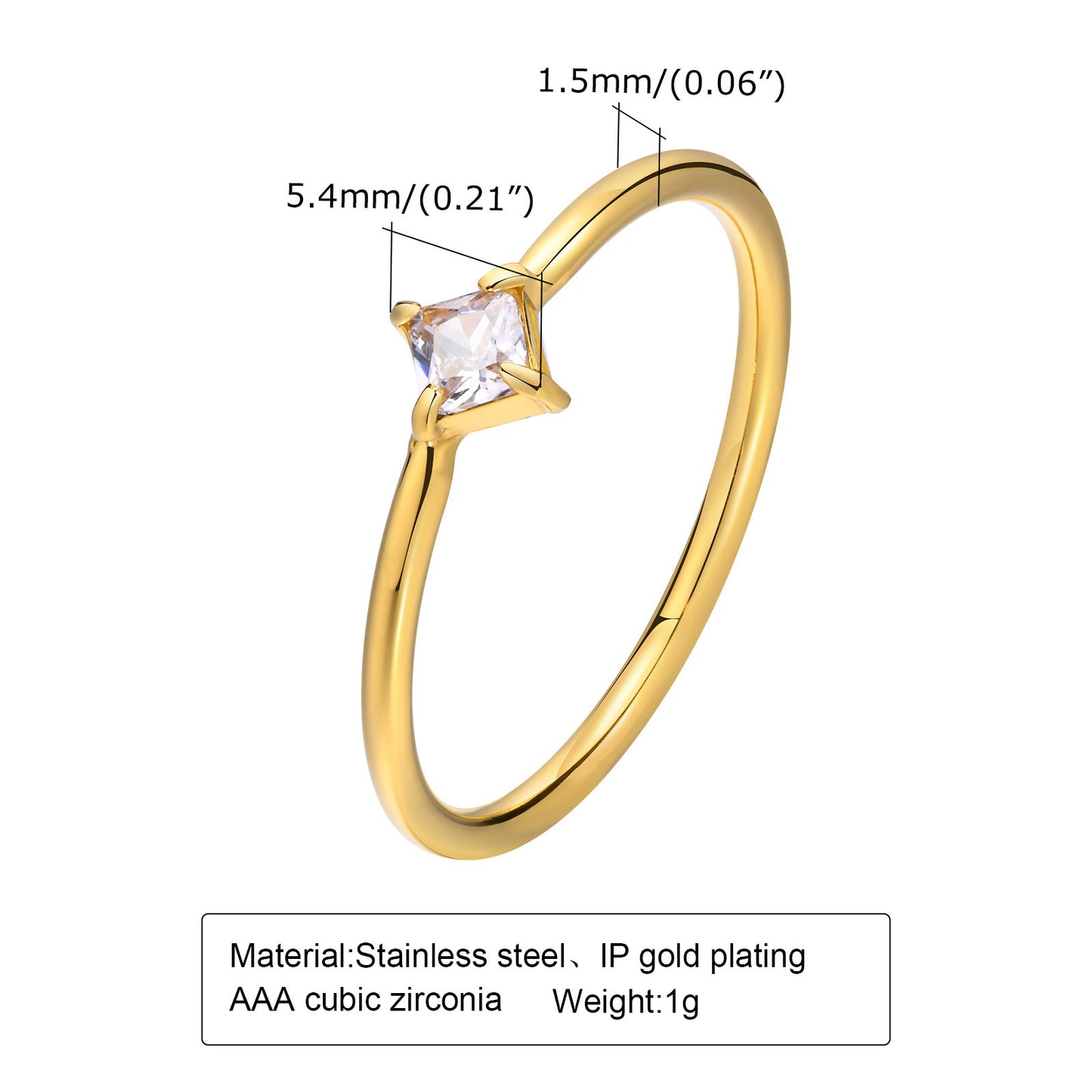 Zircon Gold Ring For Women