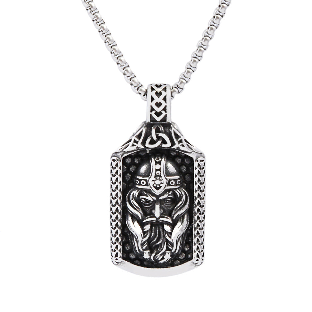 Titanium Steel Irish Pendant Viking Warrior Necklace