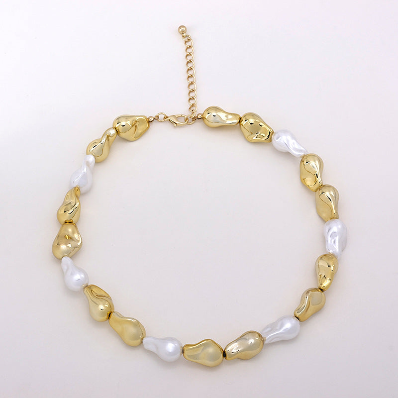 Fashion Trendy Unique Artificial Pearl Clavicle Necklace