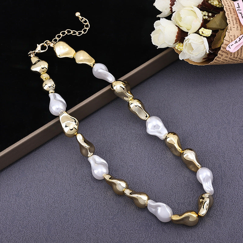 Fashion Trendy Unique Artificial Pearl Clavicle Necklace