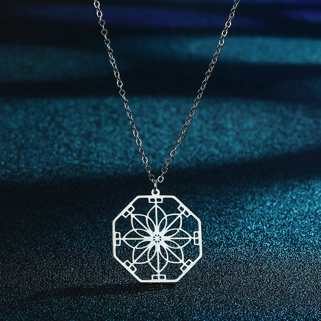 Mandala Flower Pendant Necklace Jewellery